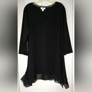 Size 18/20 Cato black shirt, stretchy material.